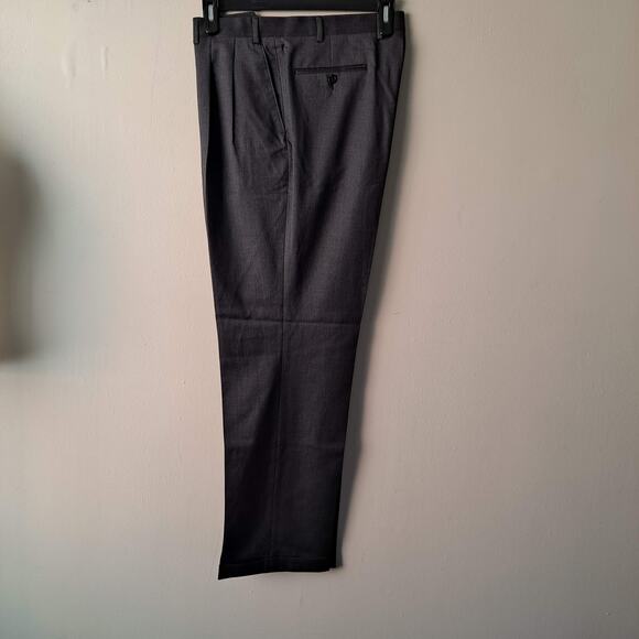 Joseph Abboud Gray 100% Wool Straight Leg Cuffed Dress Pant - Size 36R - Picture 6 of 16